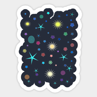 Stars shinning in the space. Sticker